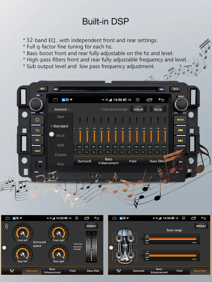 Best 7" Android 8.1 Car Stereo Radio Audio Head Unit for Chevrolet/GMC GPS Subwoofer DSP SPDIF Carplay DVR OBD DAB SIM Card Bluetooth 8