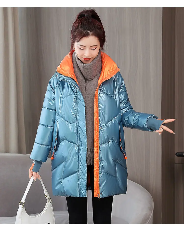 Winter Jacket Women 2021 New Glossy Down Cotton Coat Winter Warm Down Jacket Parkas Thick Warm Cotton-Padded Coat Outwear Female Winter Jacket Women 2021 New Glossy Down Cotton Coat Winter Warm Down Jacket Parkas Thick Warm Cotton-Padded Coat Outwear Female
