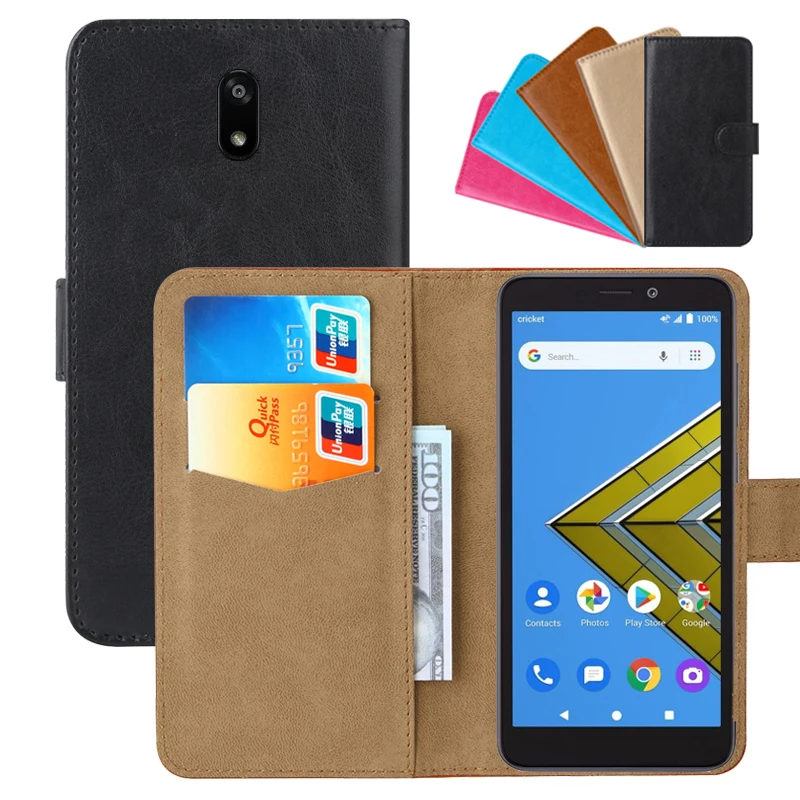Custodia A Portafoglio Di Lusso Per Cricket Icon Pu Leather Retro Flip Cover Magnetic Fashion Cases Strap