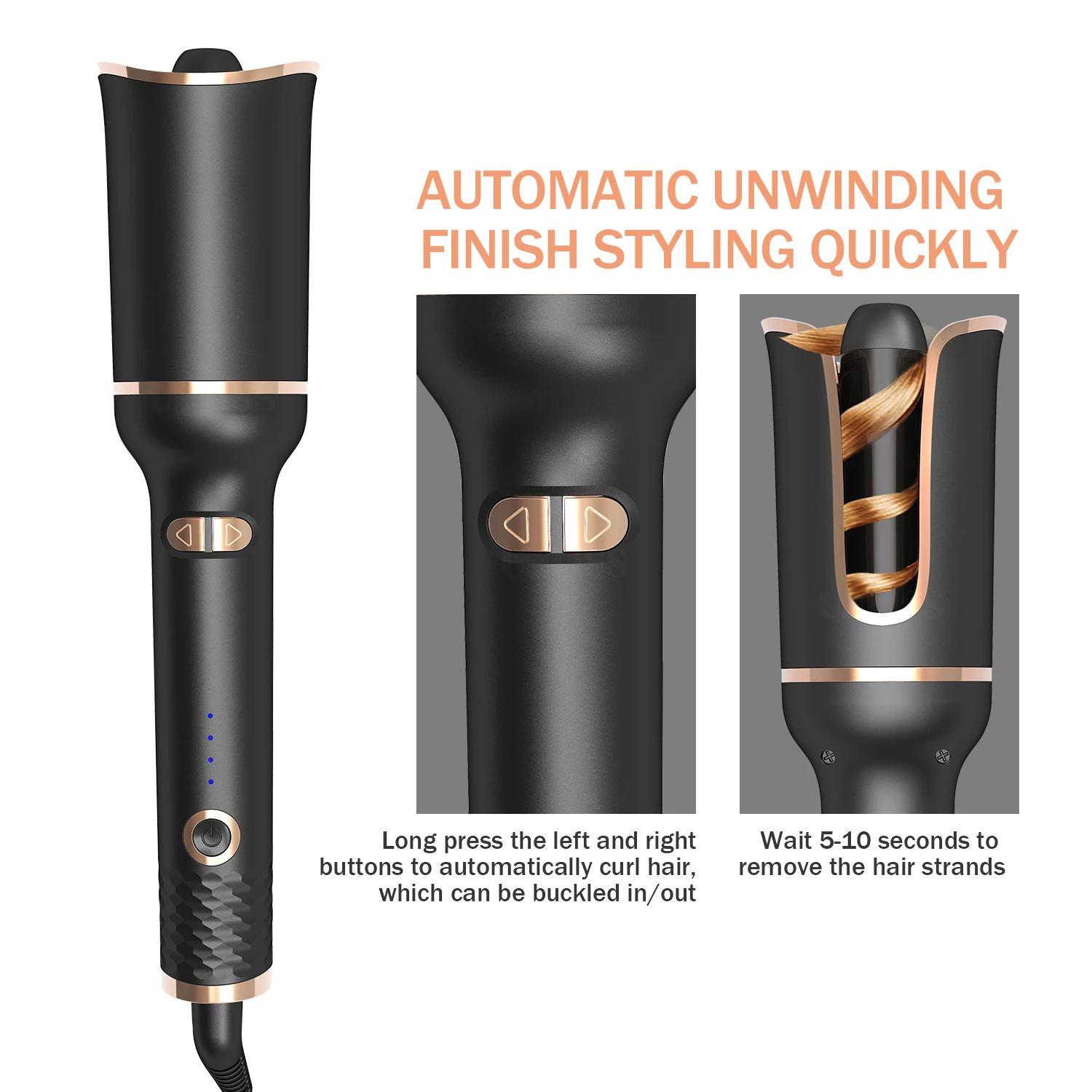 Automatic Hair Curler Ceramic Wired Curling Iron Electric Hair Curlers For Curls Waves Styling  2021 New Rotating Curling Styler