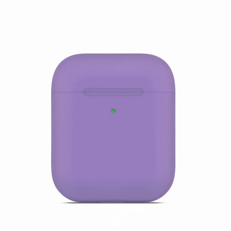 Тонкий силиконовый наушник чехол для Apple Airpods 2 чехол для AirPods Беспроводная зарядная коробка ультра тонкий для AirPods 2 защитный чехол - Цвет: Purple
