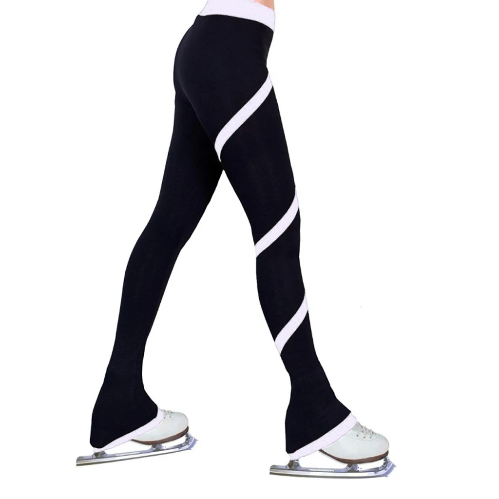 Adult Kids Ice Skating Pants Figure Skate Trousers Tights Legging with Fleece Lining Skate Training Tights Activewear Equipment