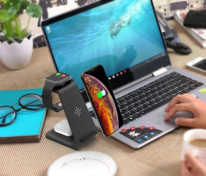 Bonola 3 in1 Wireless Charger For iPhone 11Xs AirPods Apple Watch 23 Wireless Charging Stand for iWatch iPhone 11ProXrXs Max (9)