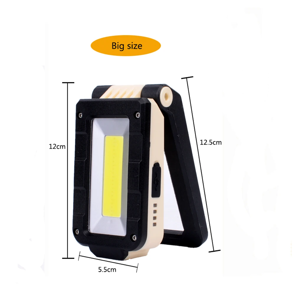 Big size Cob портативный Перезаряжаемый USB Фонарик светодиодный магнитный рабочий свет 4 узора красный стробоскоп огни Открытый Кемпинг - Испускаемый цвет: Big size