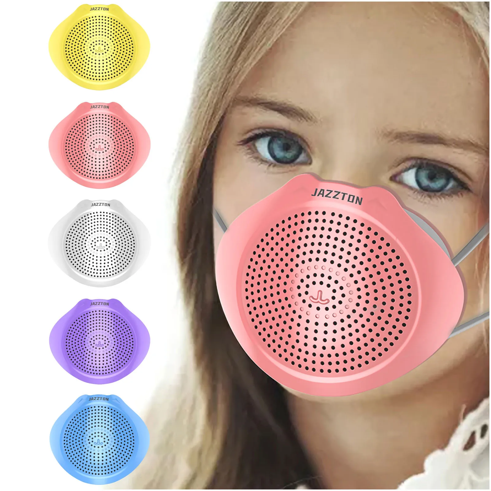 

Children's Silicone Mask Solid Color Reusable Ear Hook Breathing Valve Adjustable + 5PC Replaceable Filter Industrial Mask