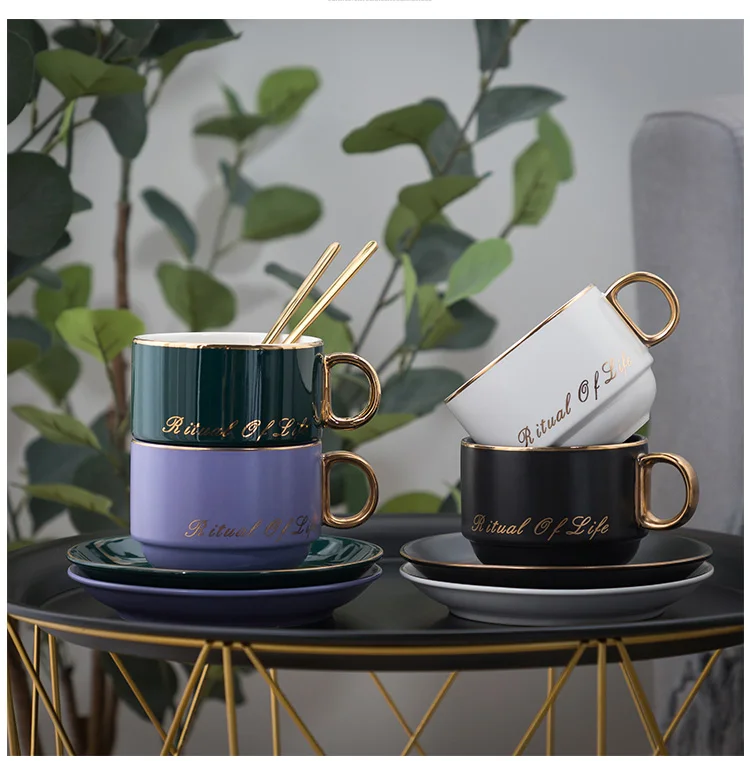 Нордический роскошный набор керамики для кофе и блюдца, минималистичный домашний чайный набор для послеобеденного чая, высококачественный костюм, подарок, аксессуары для домашнего декора