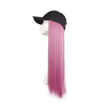 Мода диких женщин крышка парик цвет длинные прямые волосы кудрявые цельные бейсбольная шляпа Горячая Новинка