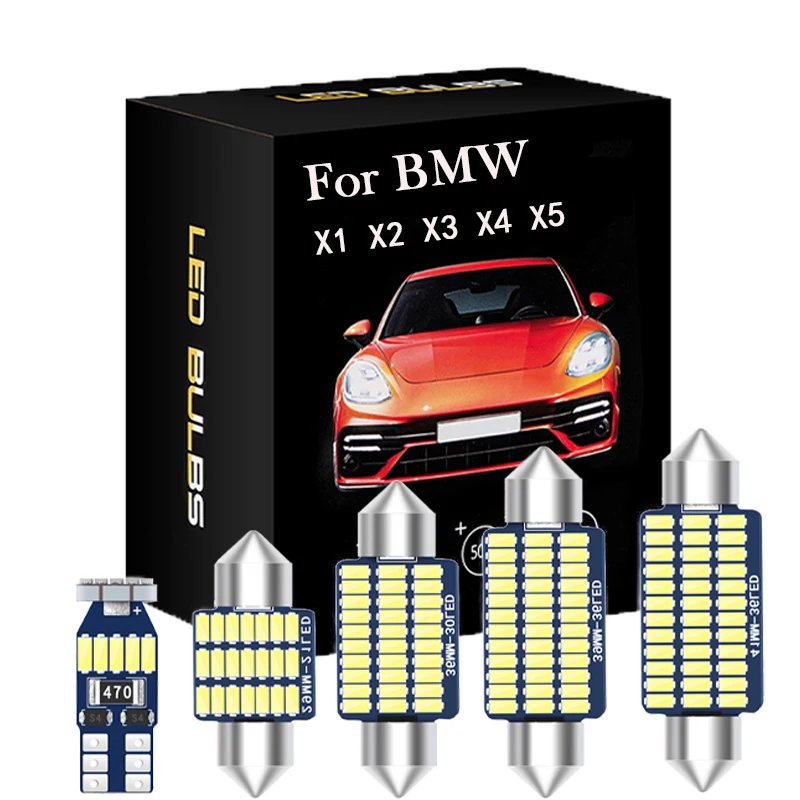 

HSMI Canbus LED Interior Light For BMW X1 E84 E48 X3 E83 F25 X4 F26 X5 E53 E70 X6 E71 E72 2000-2015 Dome Map Trunk Bulb Kit