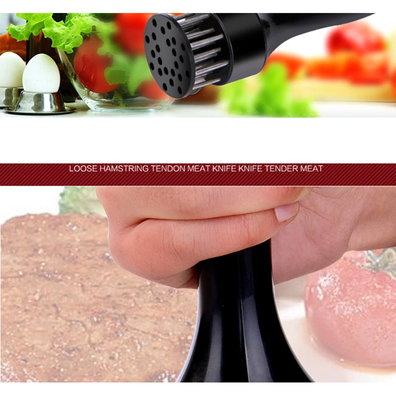 Meat Tenderizer Mallet 21-Pin Household Round Stainless Steel Steak Tender Meat Needle Pork Meat Tenderizer Rib Breaker Kitchen Cook Tools Hammer