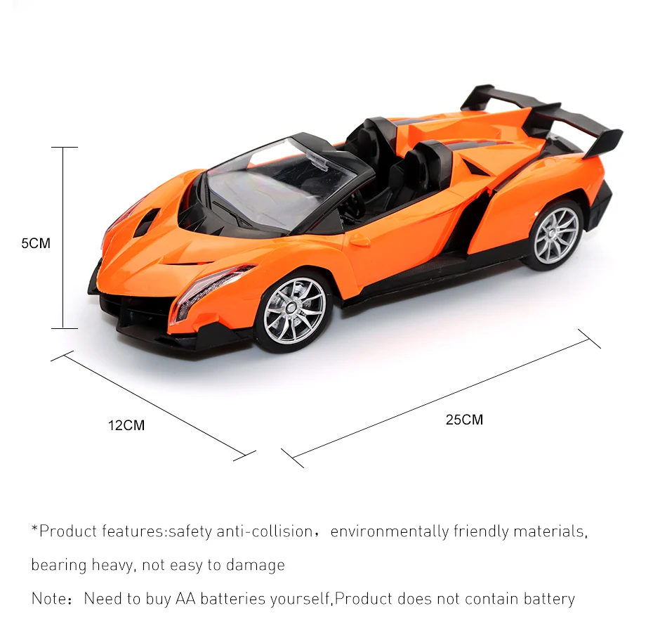 1:16 детский Радиоуправляемый автомобиль игрушка Радиоуправляемый Дрифт модель высокоскоростного автомобиля с дистанционным управлением гоночный автомобиль модель автомобиля игрушечный автомобиль оранжевый C12