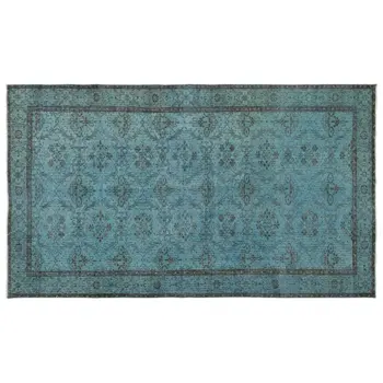 

Handmade Turquoise Vintage Overdyed Turkish Area Rug 170x292 Cm-5'7''X9'7''