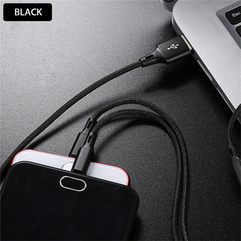3 в 1 зарядный кабель micro usb type c для xiaoo mi A3 9t Red mi note 8 7 k20 huawei p30 mate 20 nova 5 honor 9x realme 5 pro
