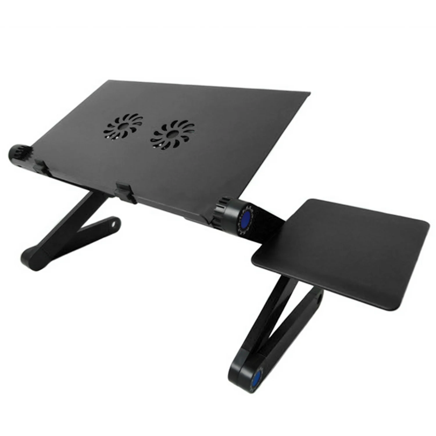 Style A Black Besegad держатель подставки для ноутбука из алюминиевого сплава на 360 градусов Регулируемый складной с двойным охлаждающим вентилятором коврик для мыши для офиса школы - Цвет: Style A Black