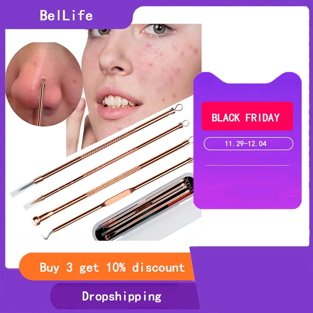 

4Pcs Blackhead Acne Remover Skin Care Tag Pimple Remover Tool Kit Acne Patch For Face Cleaning Blemish Extractor Beauty