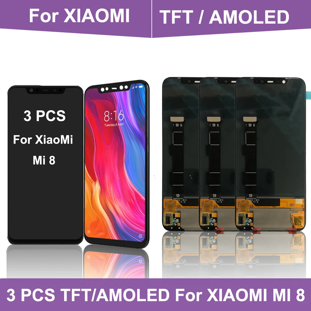 一流メーカー品 Xiaomi Mi 8 Mi 8用の3ピーススーパーamoledディスプレイ Lcd交換用スクリーン M1803e1a 卸売り 日本ショップ Www Maruyama Ss Co Jp