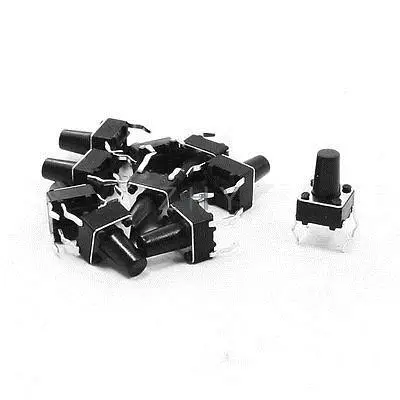 

10 Pcs 6x6x9mm 4 Pins DIP PCB Momentary Tactile Tact Push Button Switch