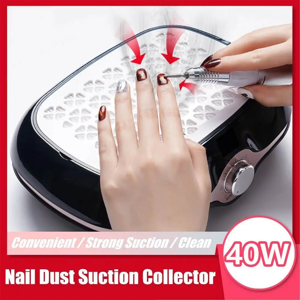 

40W New Strong Power Nail Dust Collector Nail Fan Art Salon Suction Dust Collector Machine Vacuum Cleaner Fan