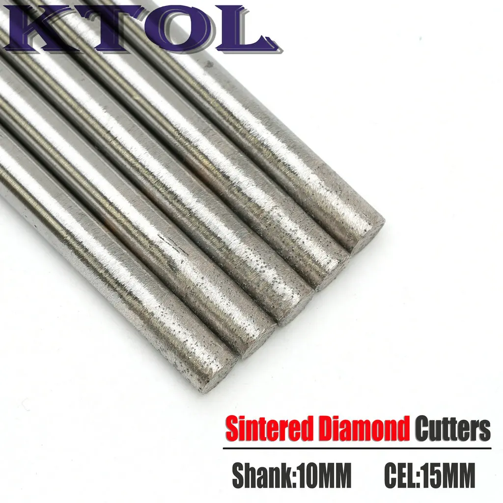 Long End Mill SHK 10mm OVL 120mm Flat Bottom CNC Diamond Router Bits, Sintered Tools Cutters for