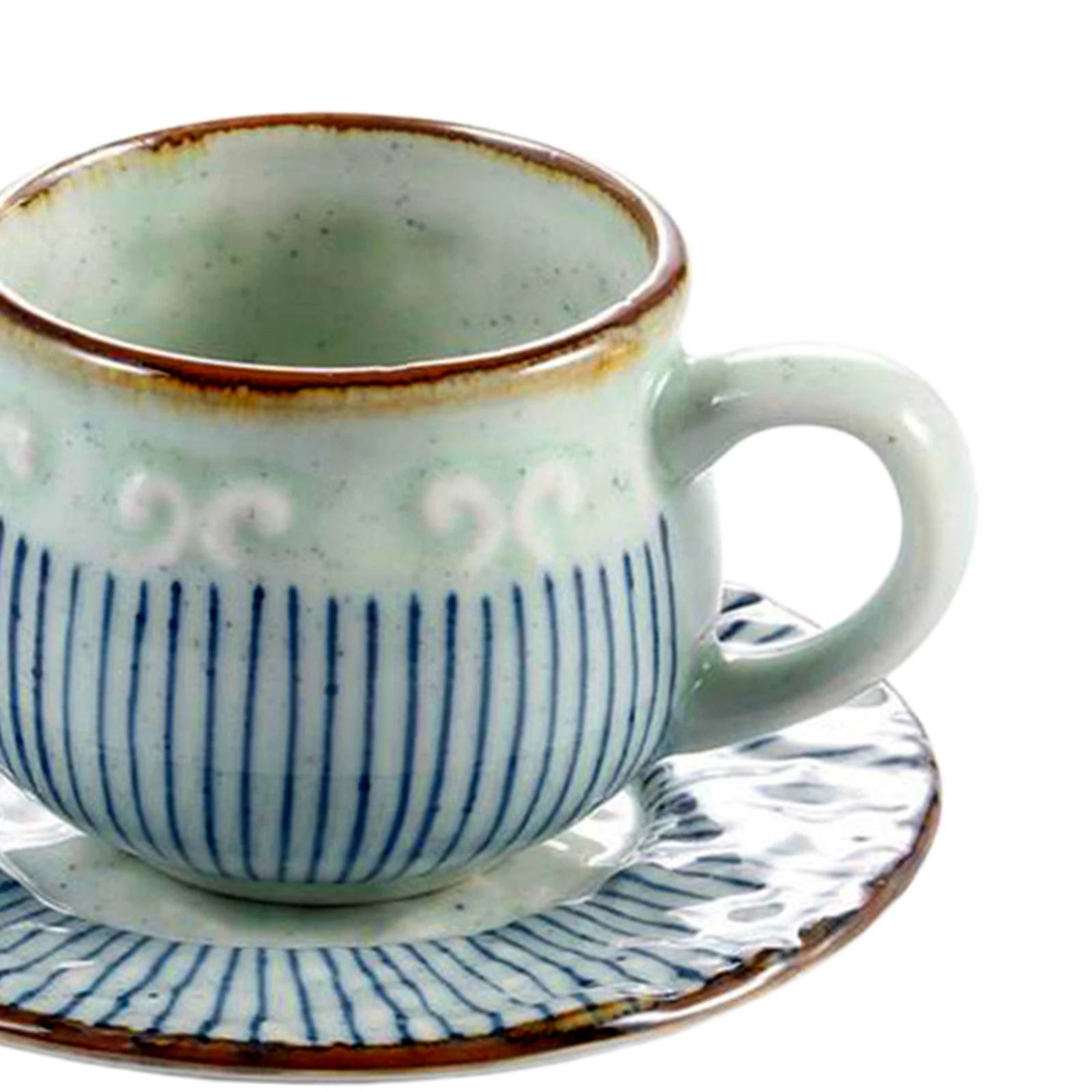 Japanese Pottery Tea Cup Mug Ceramic Teacup Yunomi Teacup Style D with Plate Japanese Pottery Tea Cup Mug Ceramic Teacup Yunomi Teacup Style D with Plate