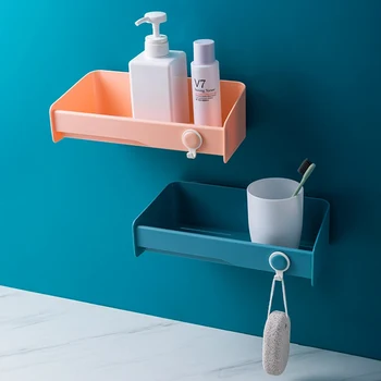 

Bathroom Storage Shelf Bathroom Organizer Kitchen Rack Shower Organization Shampoo Holder Towel Hook Wall Toilet Shelves