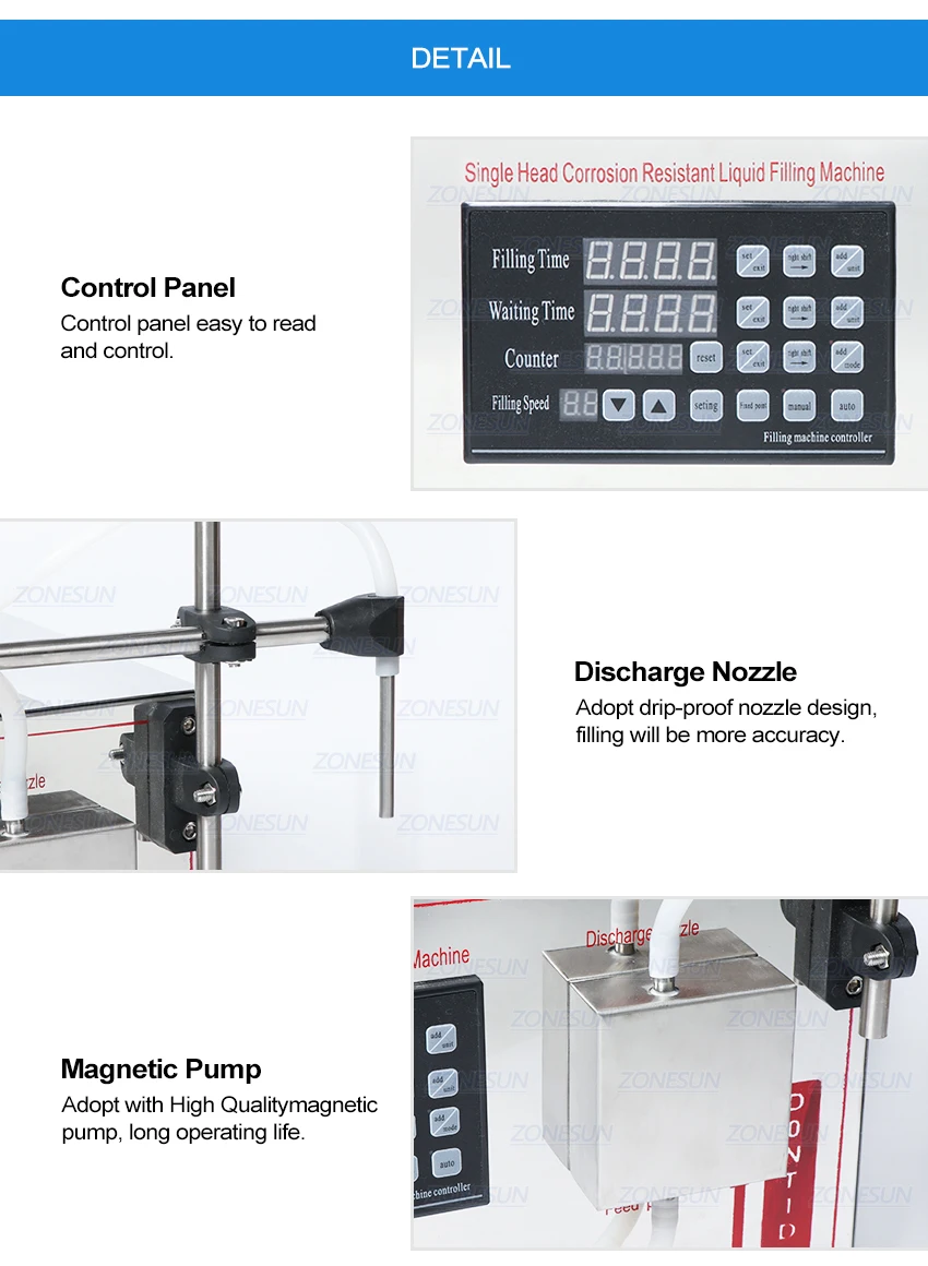 ZONESUN GZ-YG1 Автоматическая Магнитная фасовочная машина для напитков Парфюмерная вода сок Эфирная бутылка для масла разливочная машина