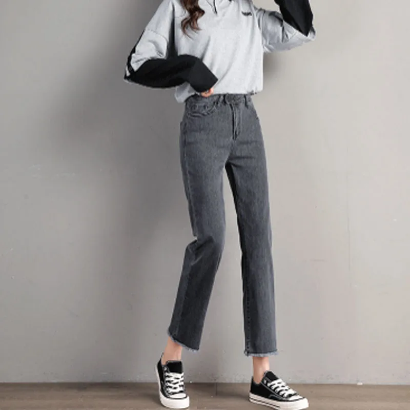 High Waist Jeans Women 2020 Summer New Korean Slim Slimming Loose Wide Leg Pants Straight Casual Pants For Ladies Pants