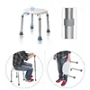 Adjustable Bath Tub Shower Chair 8 Height Bench Stool Seat with Non-Slip Rubber Sole for Bathroom 3