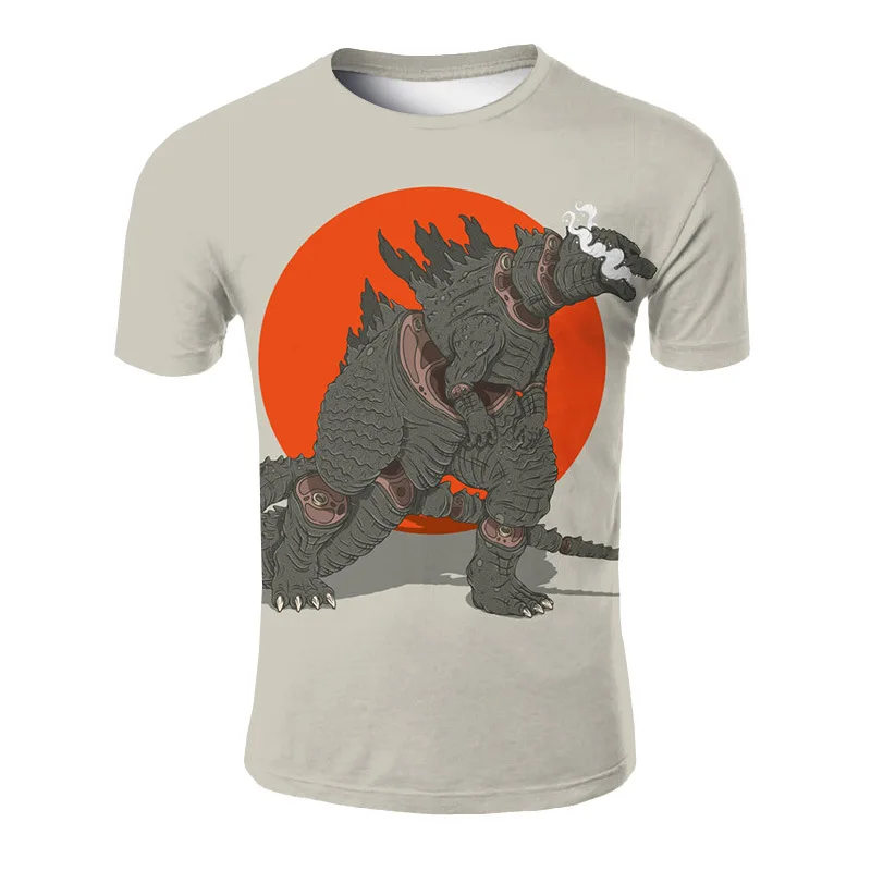 

2019 Summer New Style Movie Godzilla Monster Short-sleeved Top Men And Women Fashion Casual Versatile Printed 3DT T-shirt