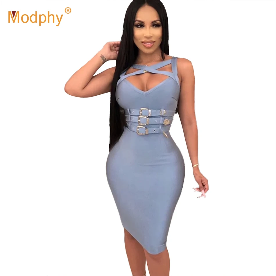 Новинка осени 2020 Сексуальное Черное женское миди Бандажное платье без рукавов