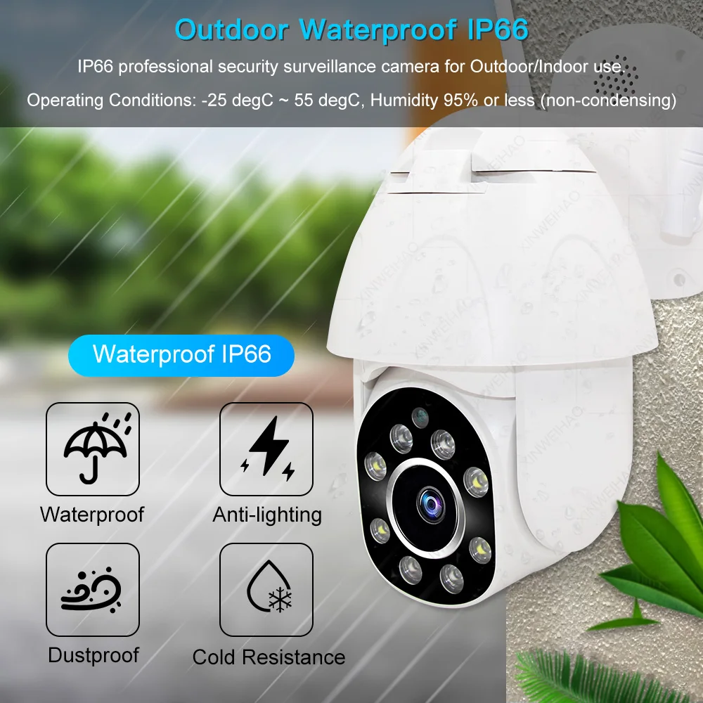 1080P PTZ wi-fi камера 2MP автоматическое отслеживание водонепроницаемый CCTV домашней безопасности ip-камера 4.0X цифровой зум скорость купольная беспроводная IP камера