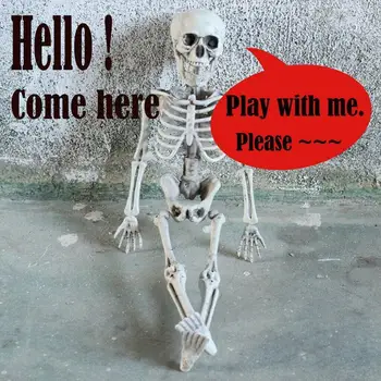 

Halloween Skeleton Decoration For Home Bar Halloween Skeleton Model Ornament Human Prop Haunted Party Horror Y1K6