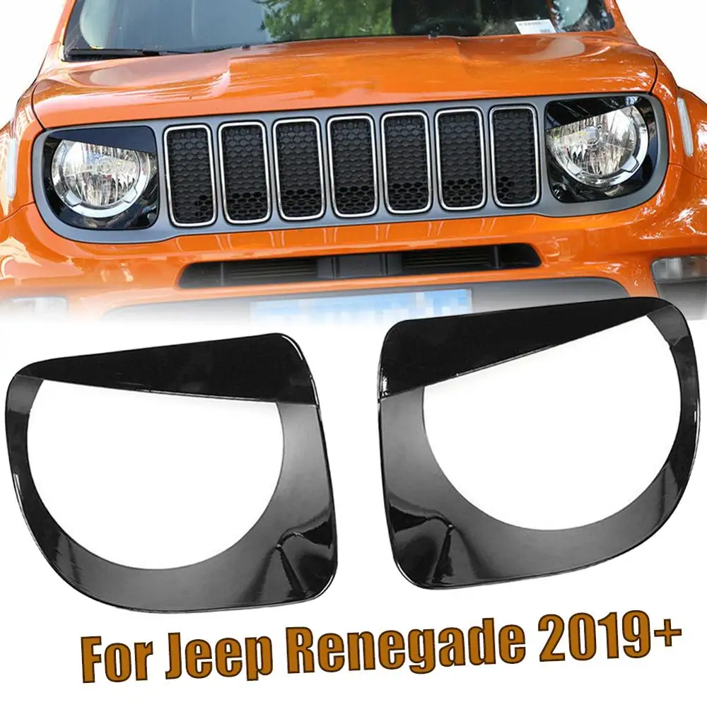 Передний светильник, головной светильник, лампа Angry Eyes, Накладка для Jeep Renegade up - Цвет: ABS