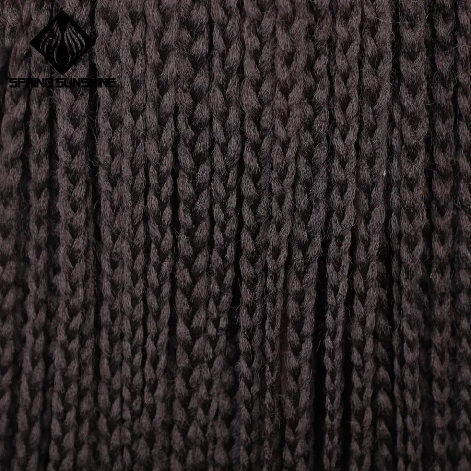 Весеннее солнце синтетические парики на кружеве темно-коричневый длинный ящик коса парик фиолетовый бесклеевой Плетеный для афро женщин повседневная одежда