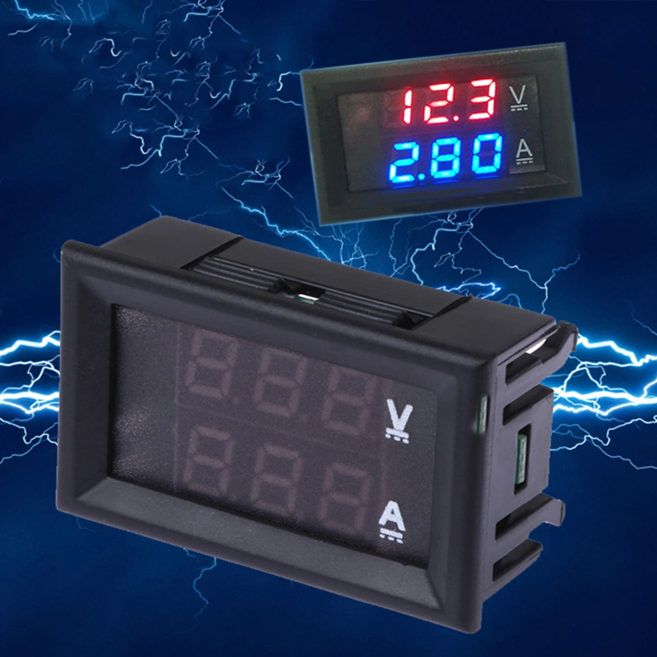 1 шт. DC 0-100 в 1A/10A/50A/100A Мини цифровой вольтметр Амперметр Красный Синий светодиодный усилитель двойной цифровой вольтметр светодиодный дисплей