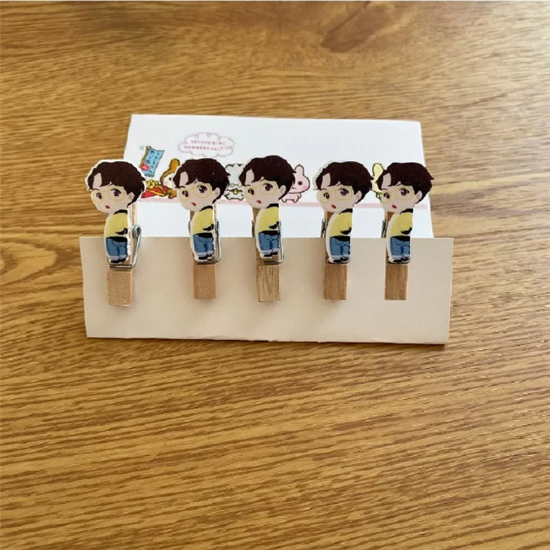 5 шт./компл. Bangtan мальчики производят 101x1 BlackPink IZONE EXO GOT7 деревянные зажимы карта душа Persona JUNG KOOK JIMIN SUGA - Цвет: J-HOPE