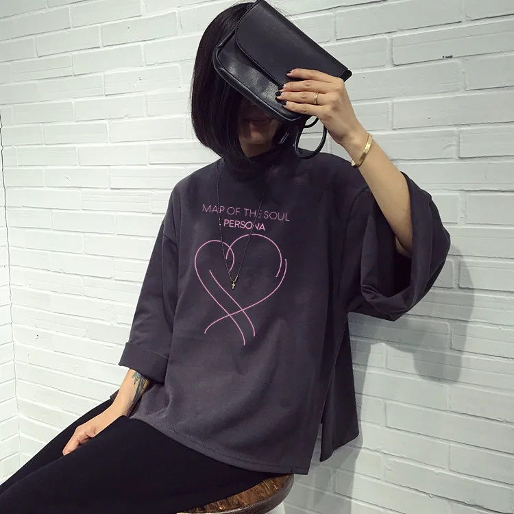 kpop Album Map of the soul persona Jimin short-sleeved T-shirt kpop Bangtan jungkook Love heart tshirt harajuku shirt tops