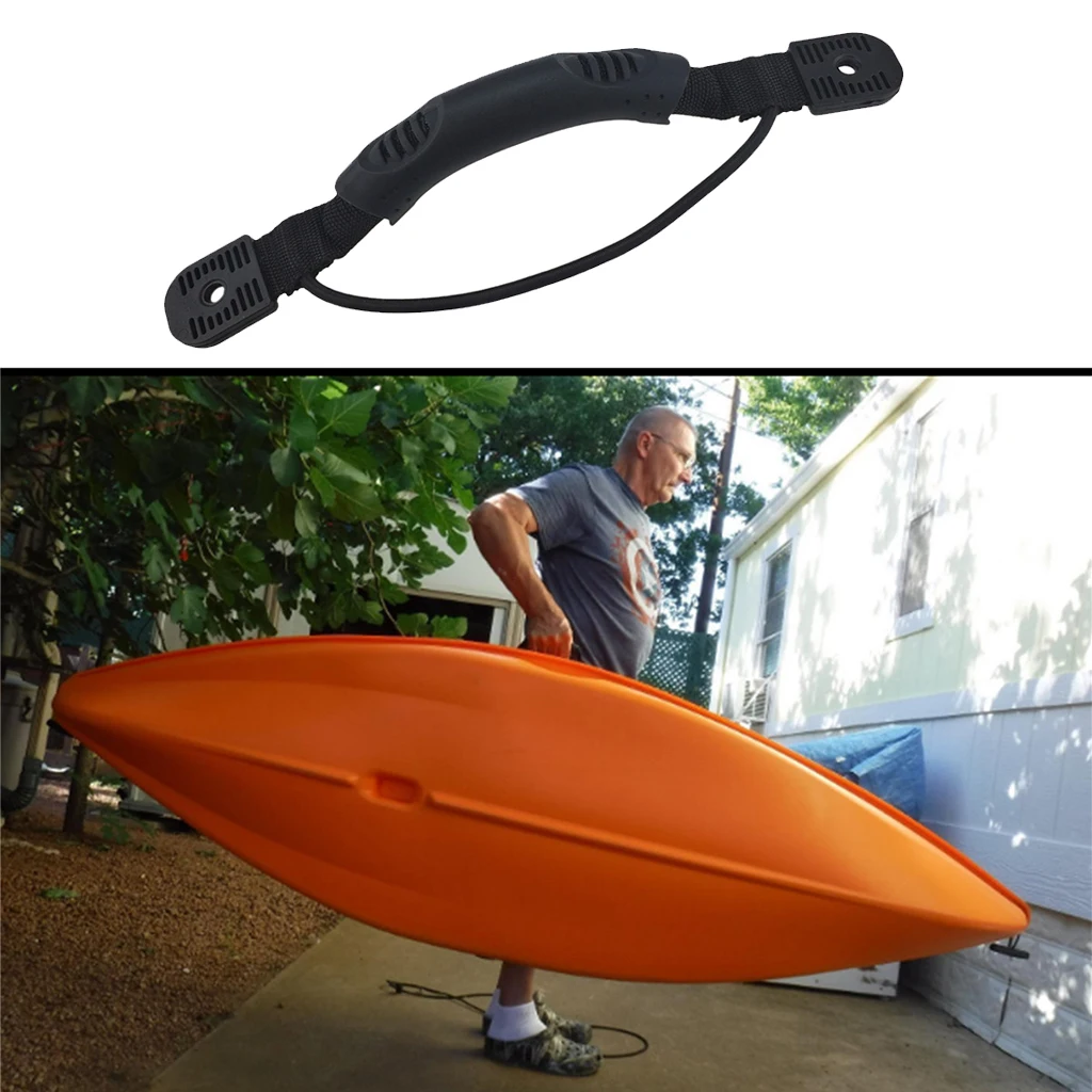 28.5cm Black Kayak Canoe Boat Side Mount Carry Handle Fixing Paddle + Bungee Cord Accessory
