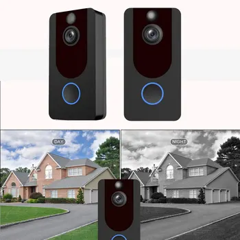 

1080P WiFi Video Doorbell V7 Smart IP Video Intercom Free Cloud Recording For Apartment IR Alarm Wireless Security Camer