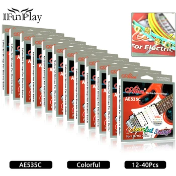 

12Set Alice 009 Style Colored Electric Guitar Strings Set Rainbow Colorful Strings for Electric Guitar AE535C Guitar Accessories
