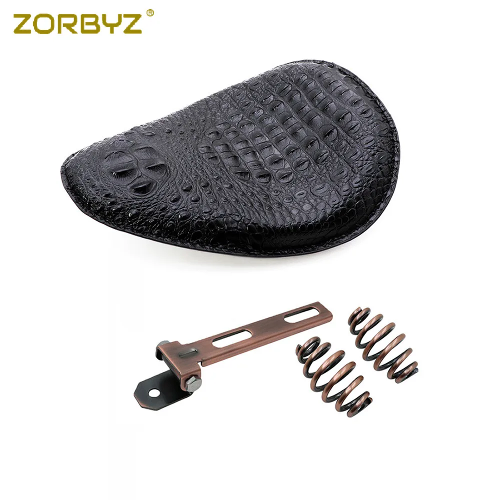 ZORBYZ мотоциклетная черная крокодиловая искусственная кожа соло пружина для