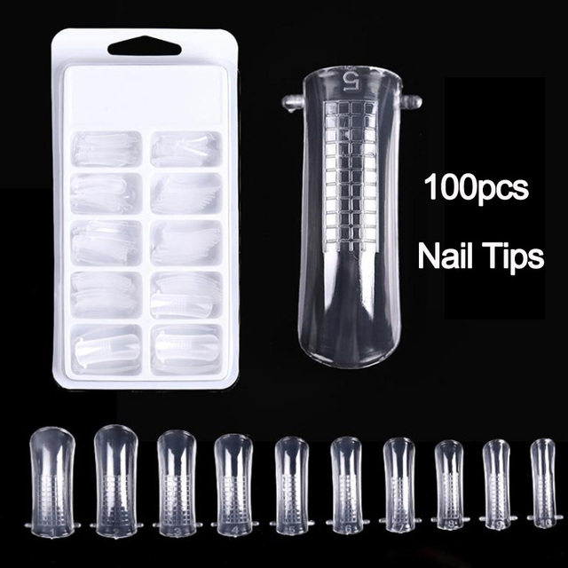 pcs Poly Gels Quick Building Mold Tips Nail Dual Forms Finger Extension Polygels Nail Art Building UV Gel Nail Tools