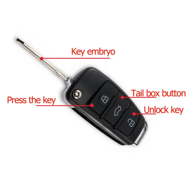 Hippcron Car Central Door Lock Auto Keyless Entry System Button Start Stop Keychain Central Kit Universal Car 12V 2