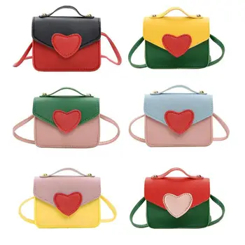 

Fashion Love Heart Kids Girls Messenger Bag Leather Mini Shoulder Handbag