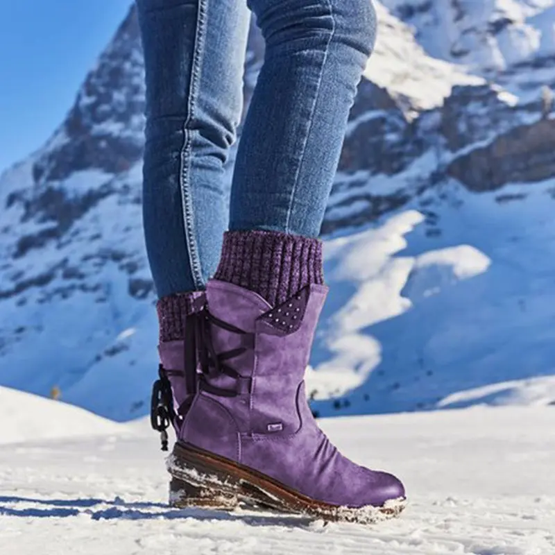 Г., женская теплая обувь зимние сапоги из натуральной кожи женские зимние сапоги г., Зимняя женская обувь женские ботинки до середины икры на платформе