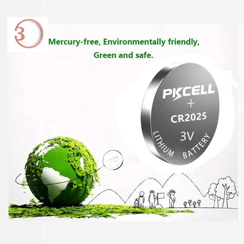 100 шт. * PKCELL CR2025 2025 DL2025 3 В литиевая батарея Кнопочная батарея|cell phone game controller|cell battery