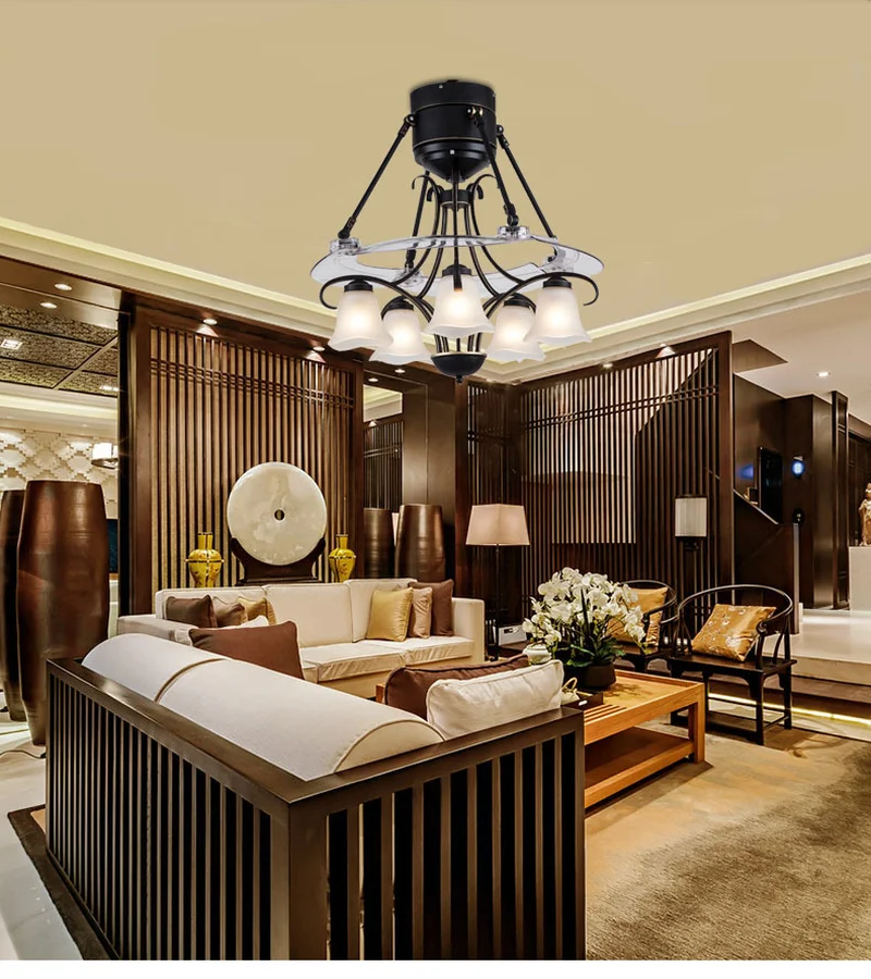 

Modern Ceiling Fan Classic Light Creative Restaurant Cafe Bar Remote Control Ceiling Fan with Lights Remote Control