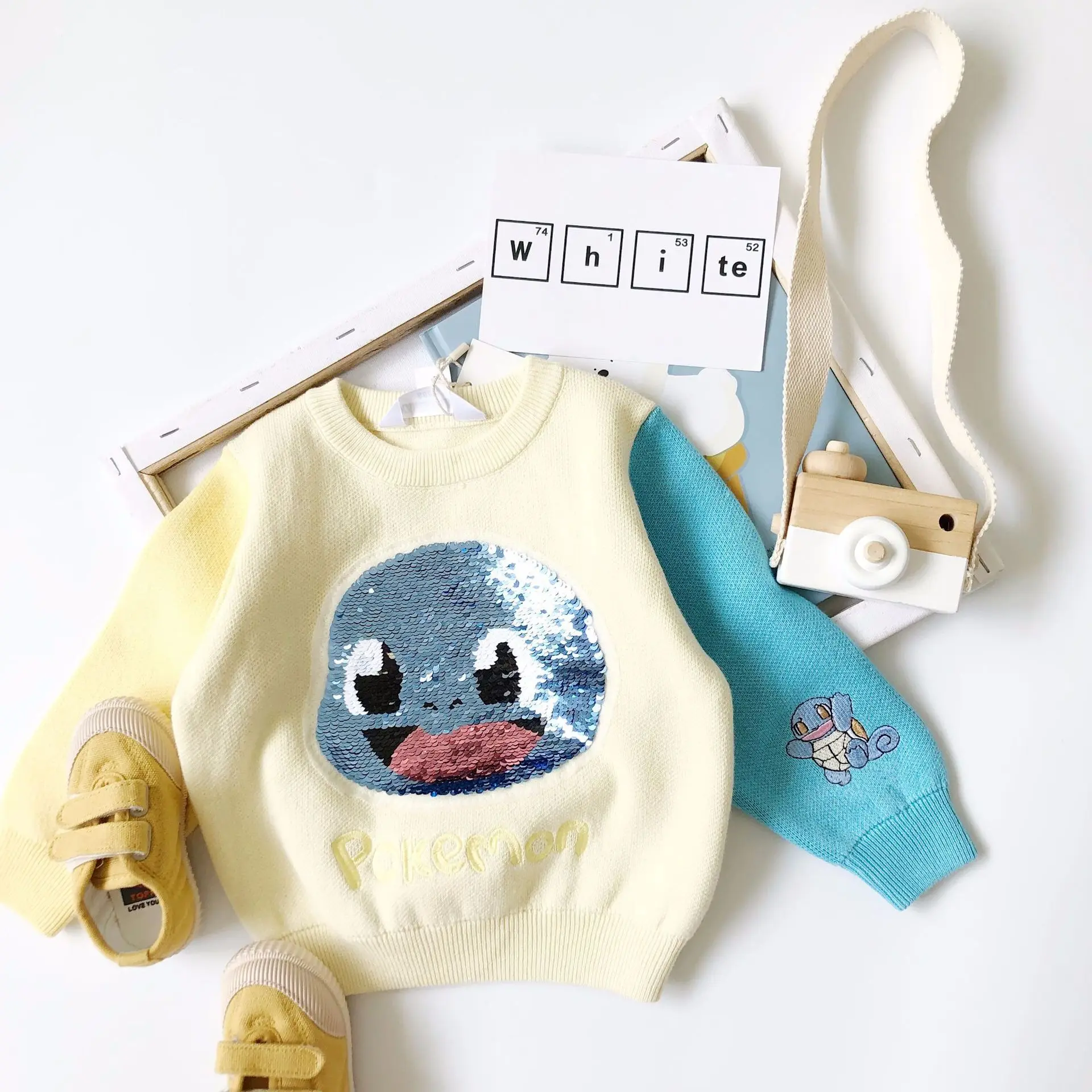 Tonytaobaby/новая осенне-зимняя одежда для мальчиков и девочек, детская одежда свитера с рисунком лица свитера для девочек