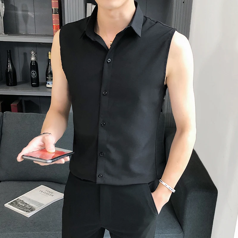 Summer Sleeveless Shirt Men Fashion ...