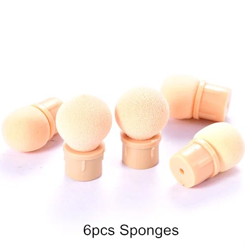 6pcs Sponge 1 шт., украшение для ногтей, постепенное окрашивание румян, ручка для фототерапии, двухглавые градиентные кисти, ручка, губка, инструменты для нейл-арта H0993 - Цвет: 6pcs Sponge