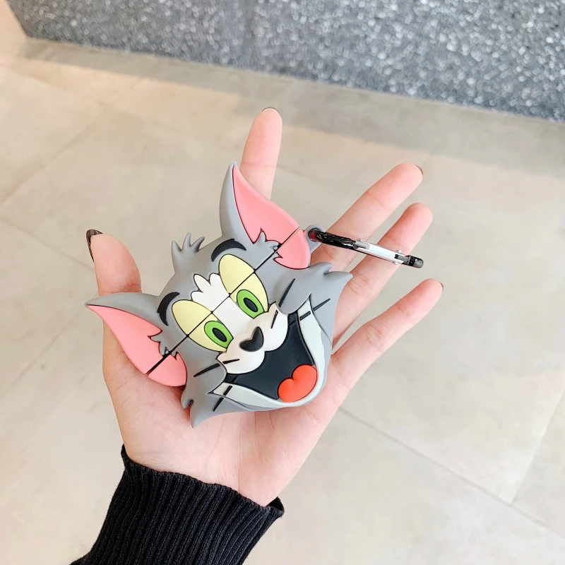 3D милый мультфильм Том Кот и Джерри мышь прекрасный силиконовый защитный наушник аксессуары чехол s для Apple Airpods 1/2 чехол